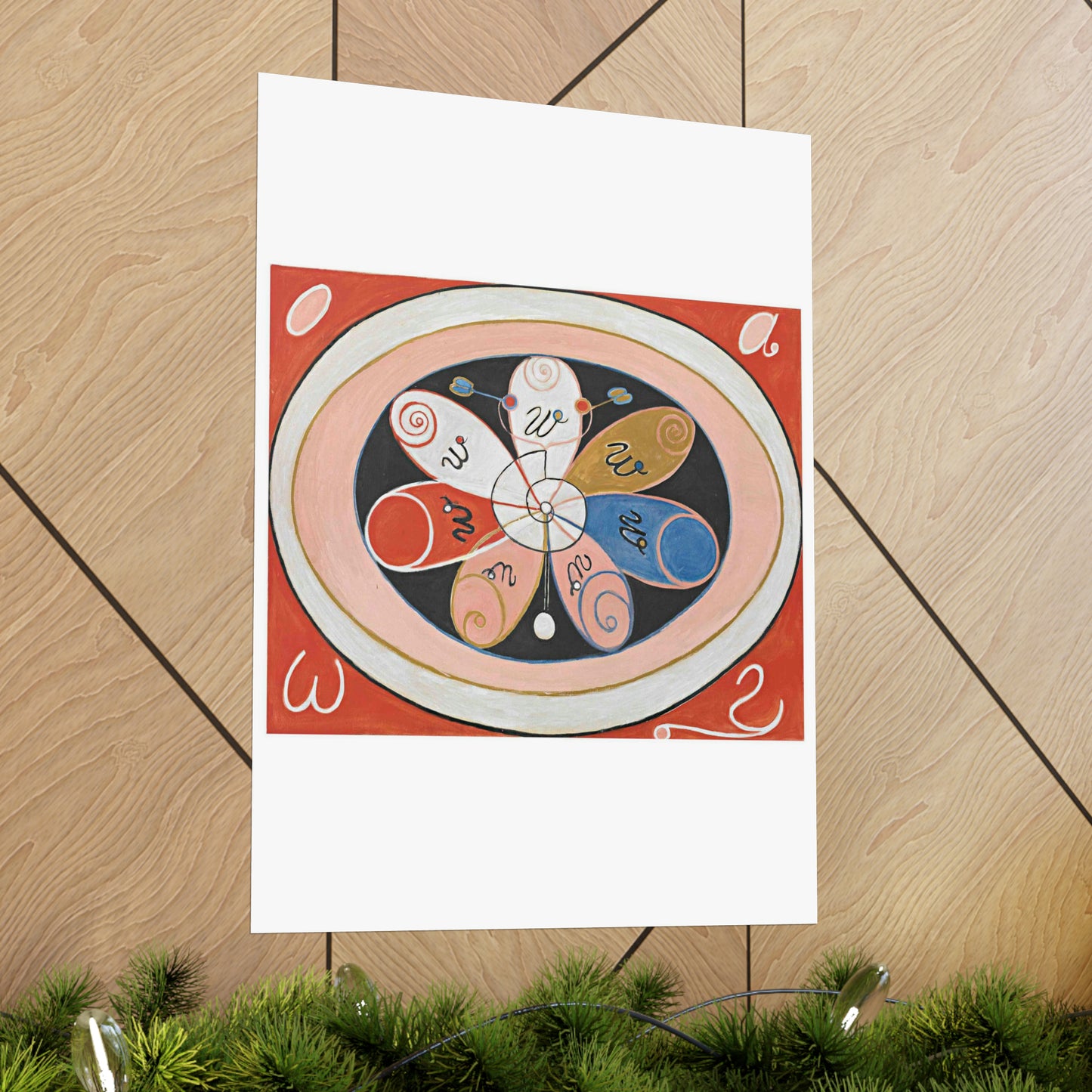 A painting of a colorful flower with writing on it Hilma af Klint - no date - Untitled High Quality Matte Wall Art Poster for Home, Office, Classroom