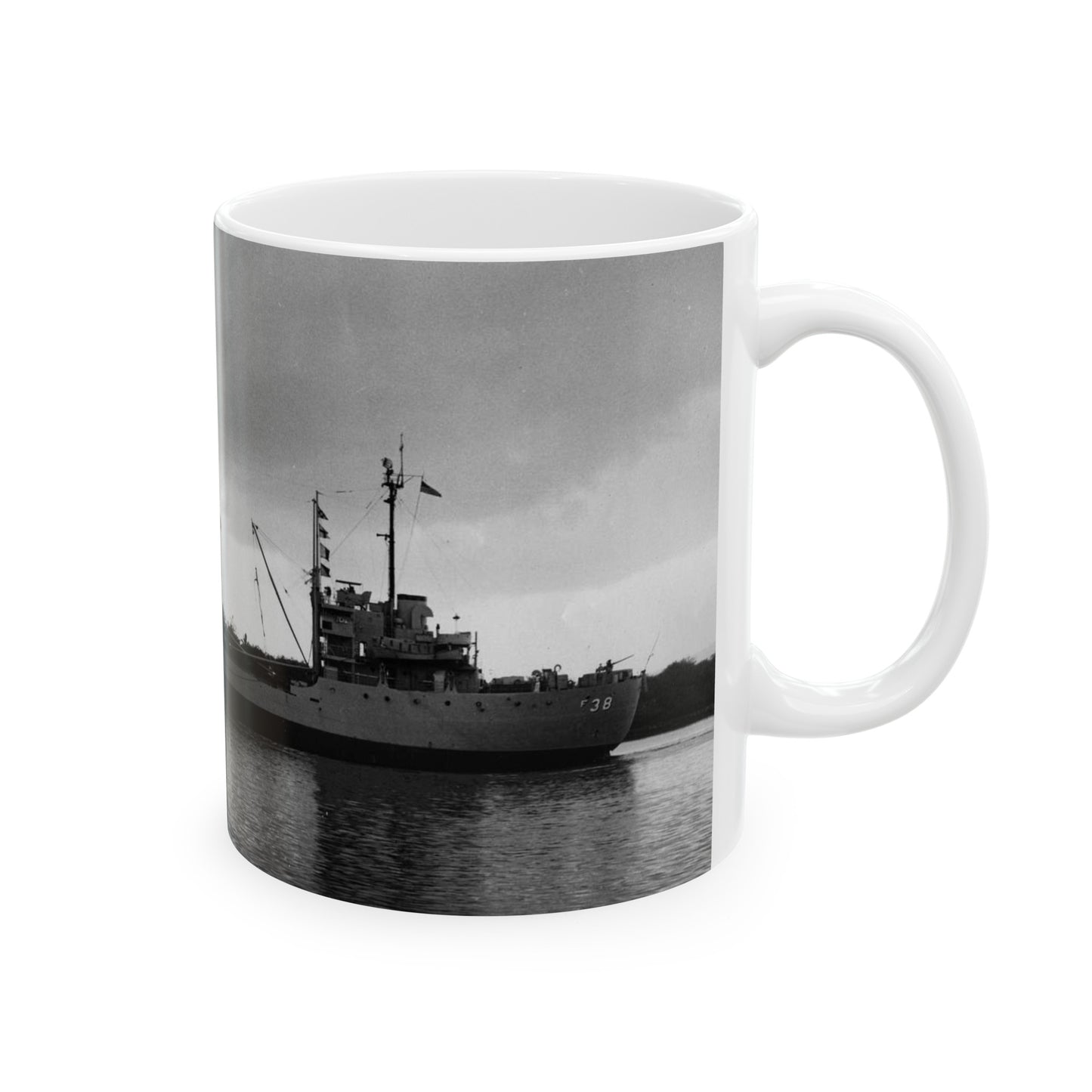 USS Merapi (AF-38) underway on 17 January 1958 (USN 1033595) Beautiful Novelty Ceramic Coffee Mug 11oz