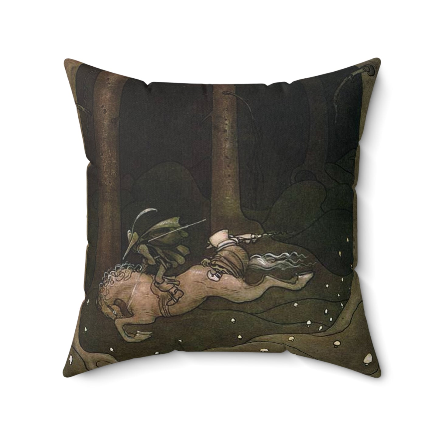 Trollritten 2 by John Bauer 1910 Decorative Accent Square Pillow