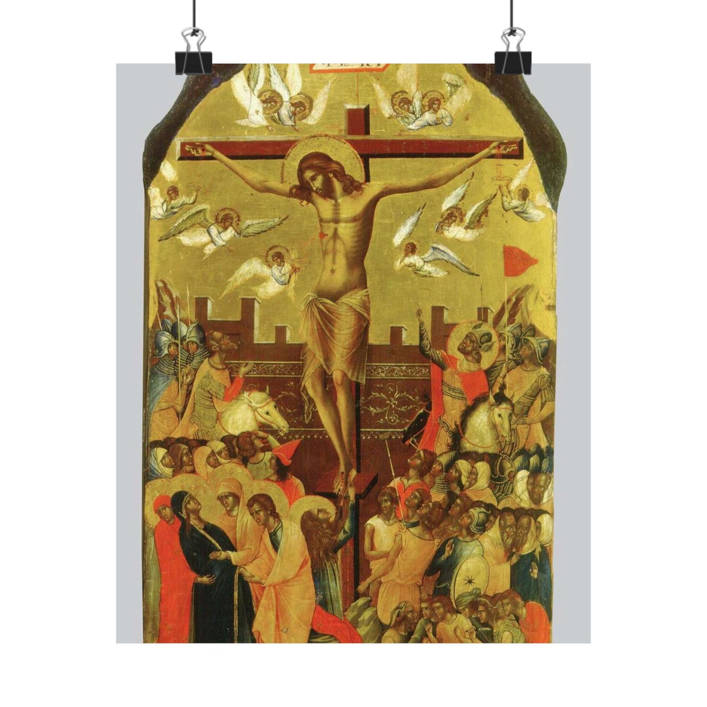 Crucifixion by Paolo Veneziano (Byzantine museum) High Quality Matte Wall Art Poster for Home, Office, Classroom