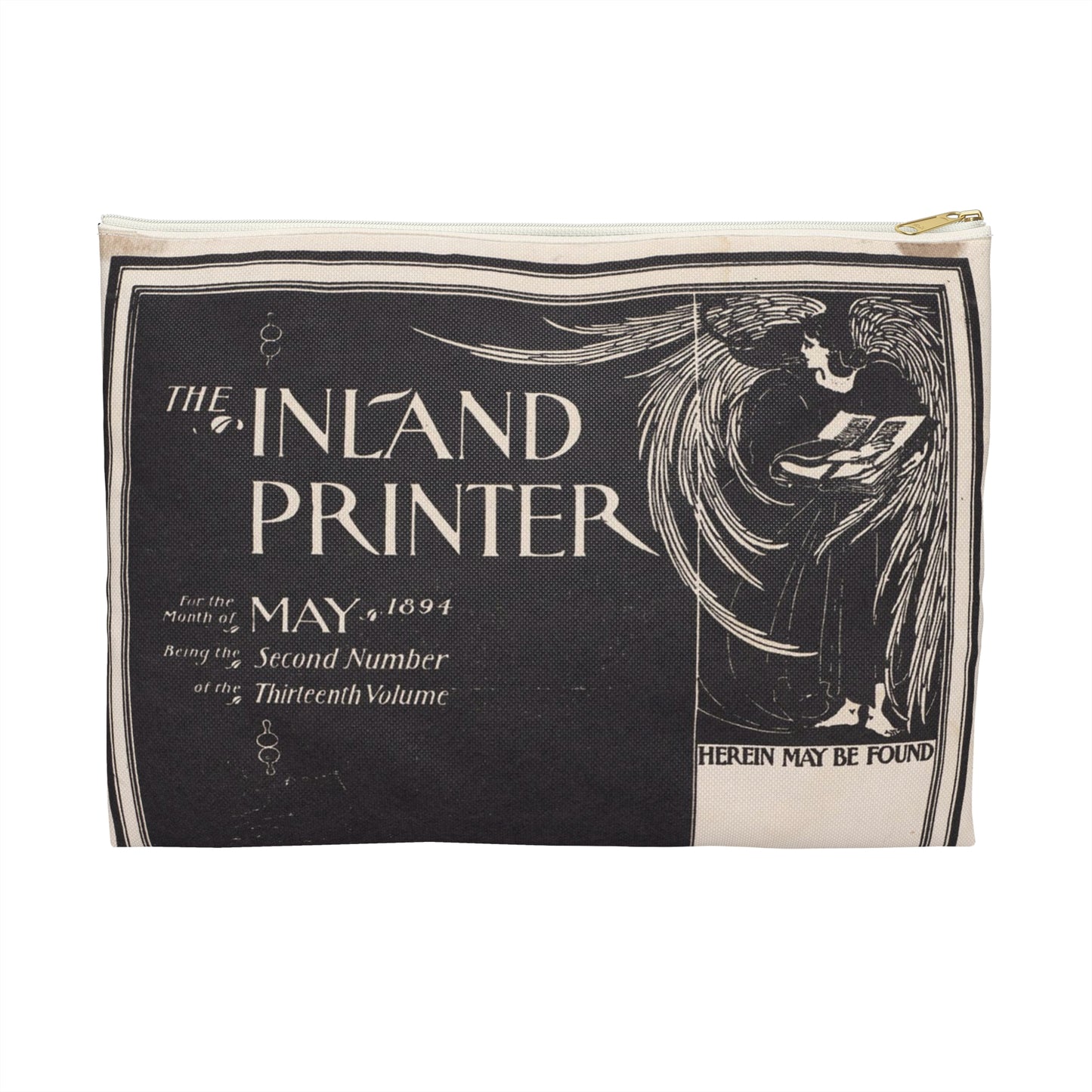 Poster - The inland printer, May 1894 - Public domain lithograph Large Organizer Pouch with Black Zipper