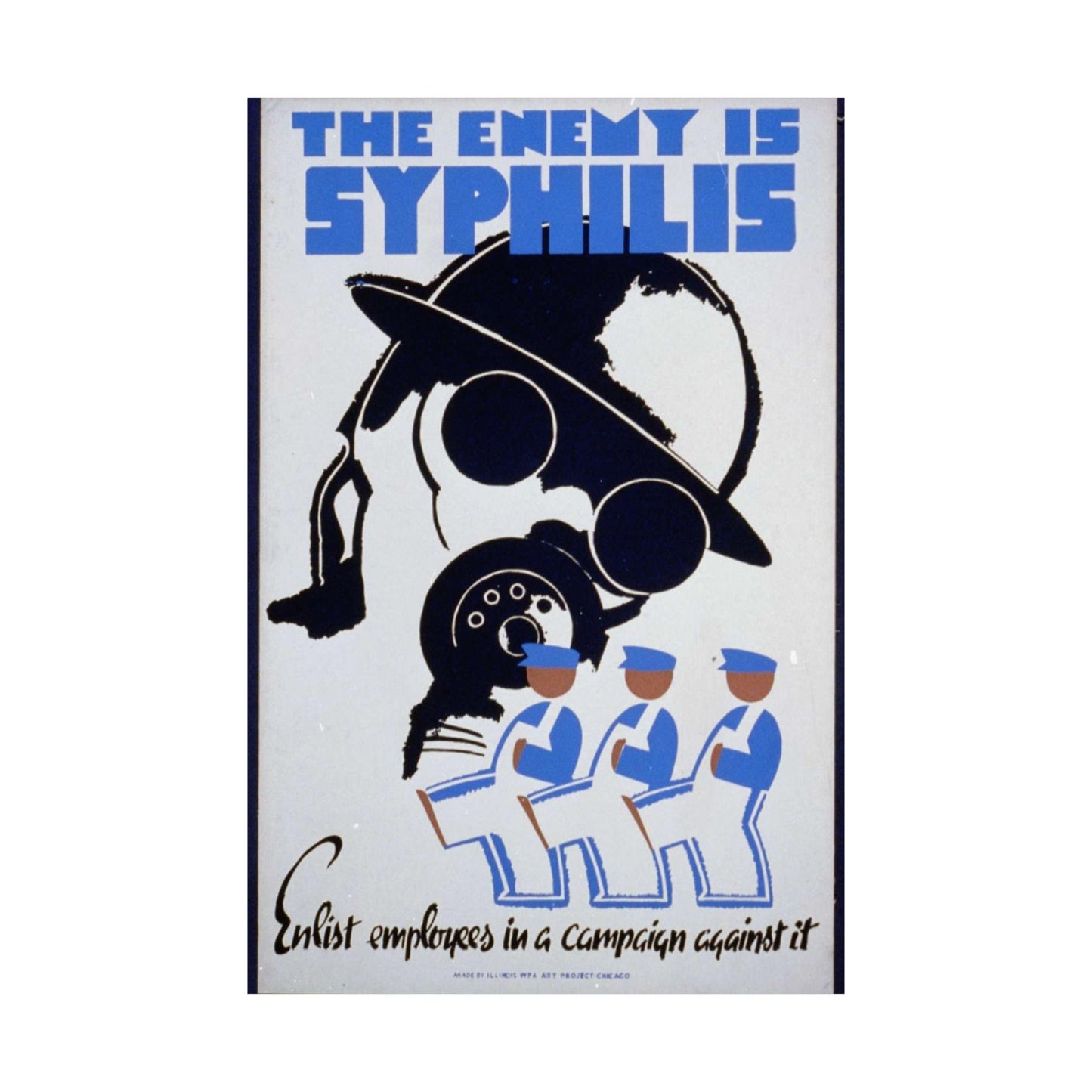 The enemy is syphilis Enlist employees in a campaign against it. High Quality Matte Wall Art Poster for Home, Office, Classroom