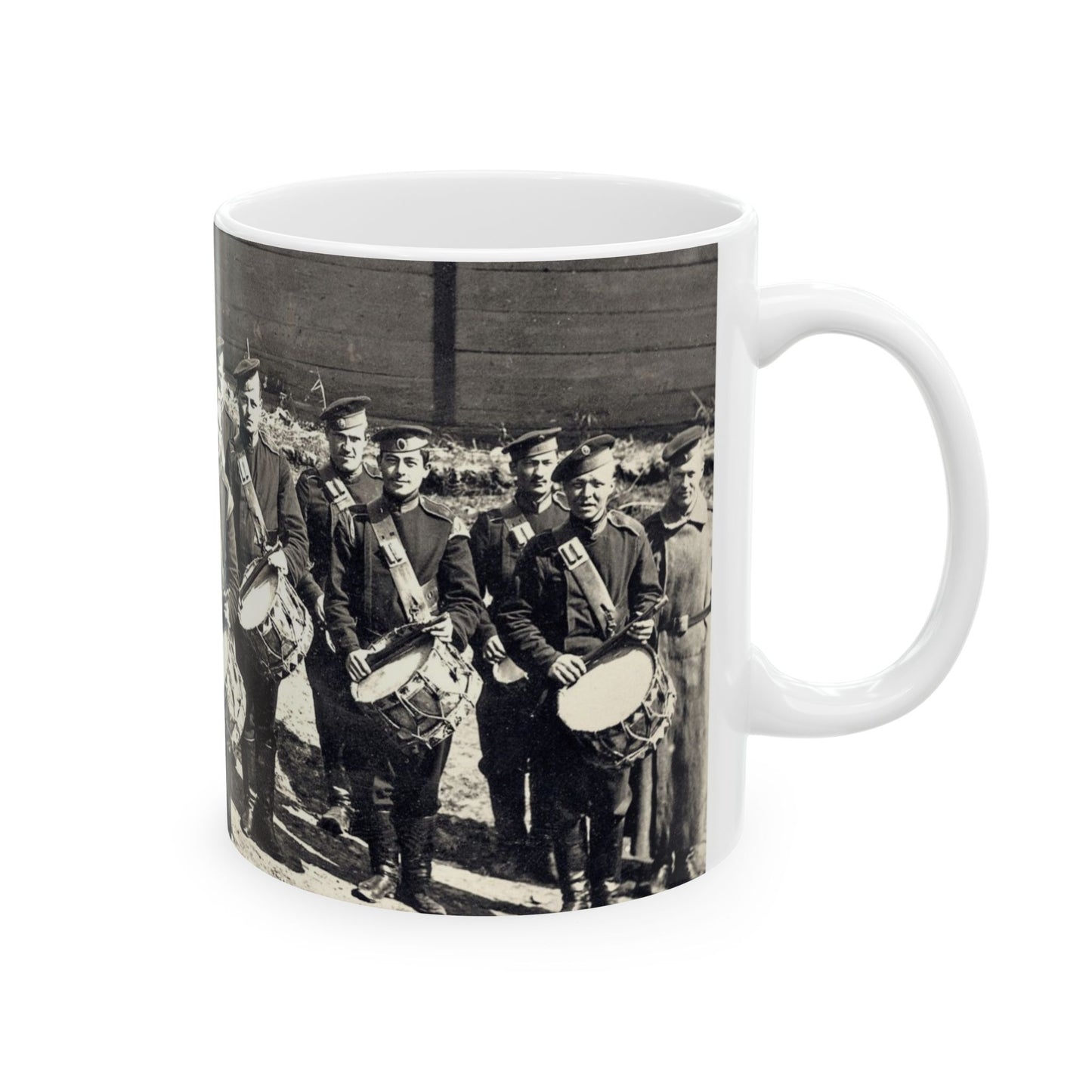 Vladimir, Vokzalnaya Street. A platoon of drummers 10 of the Little Russian Grenadier Regiment. Beautiful Novelty Ceramic Coffee Mug 11oz