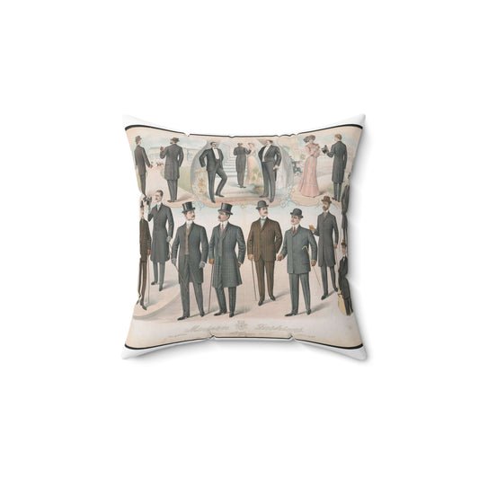 Modern fashions, fall & winter - Public domain graphic arts, Library of Congress Decorative Accent Square Pillow