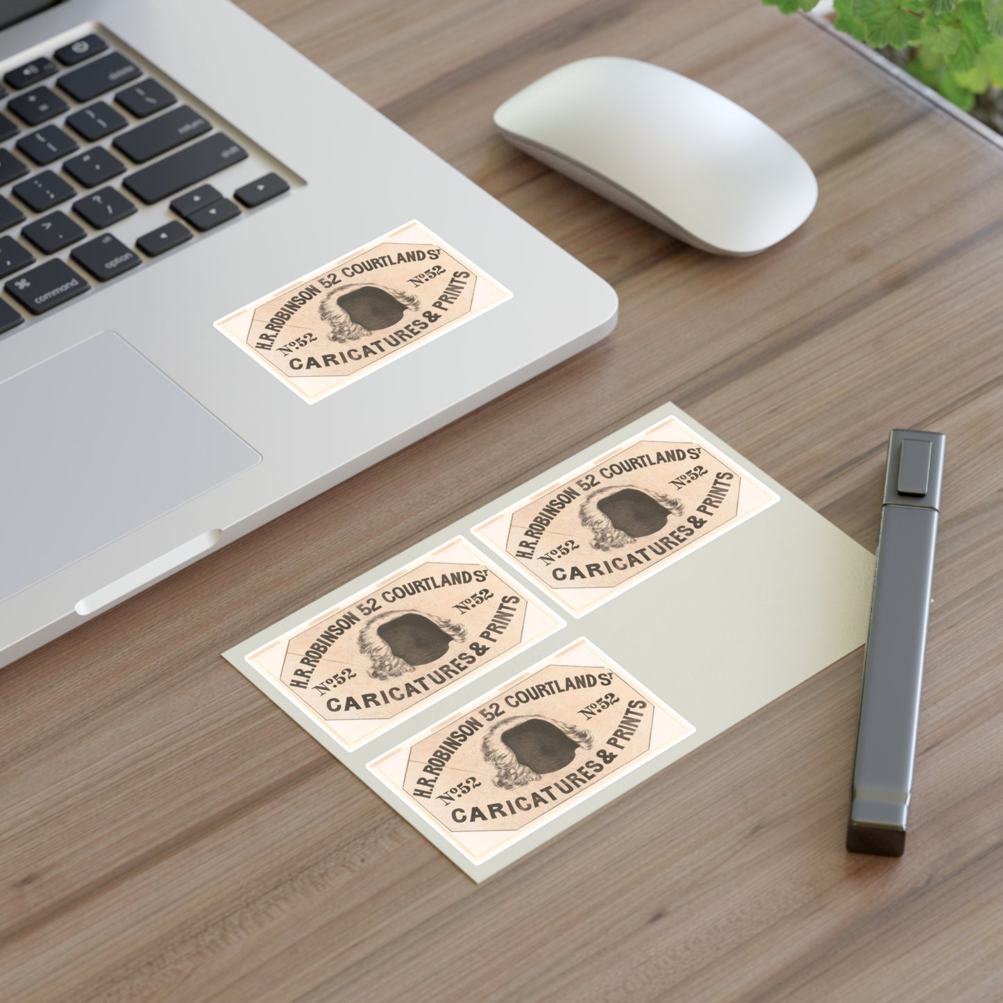 H.R. Robinson, 52 Courtland St. Caricatures & prints Laminated UV Protective Vinyl Stickers