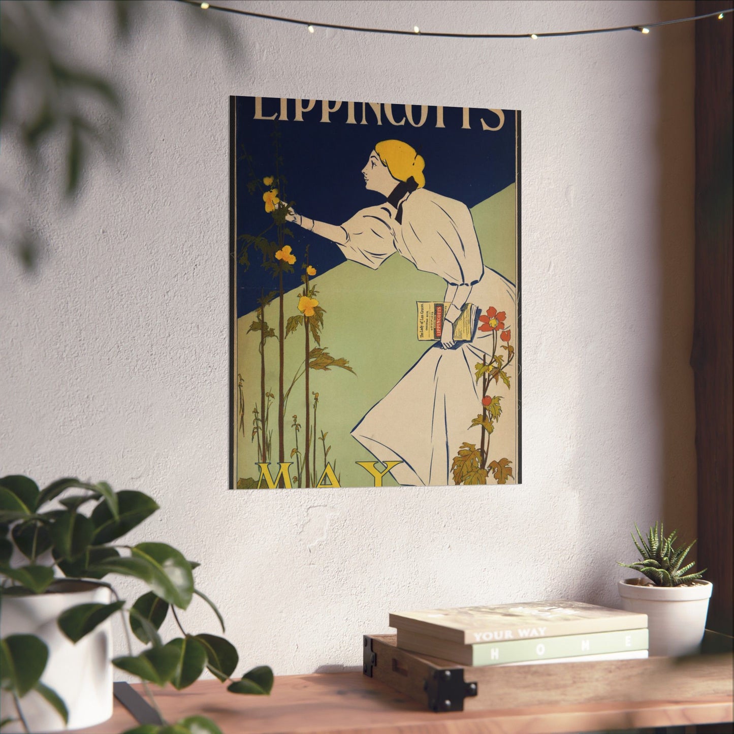 Lippincott's May, Art Nouveau Poster High Quality Matte Wall Art Poster for Home, Office, Classroom