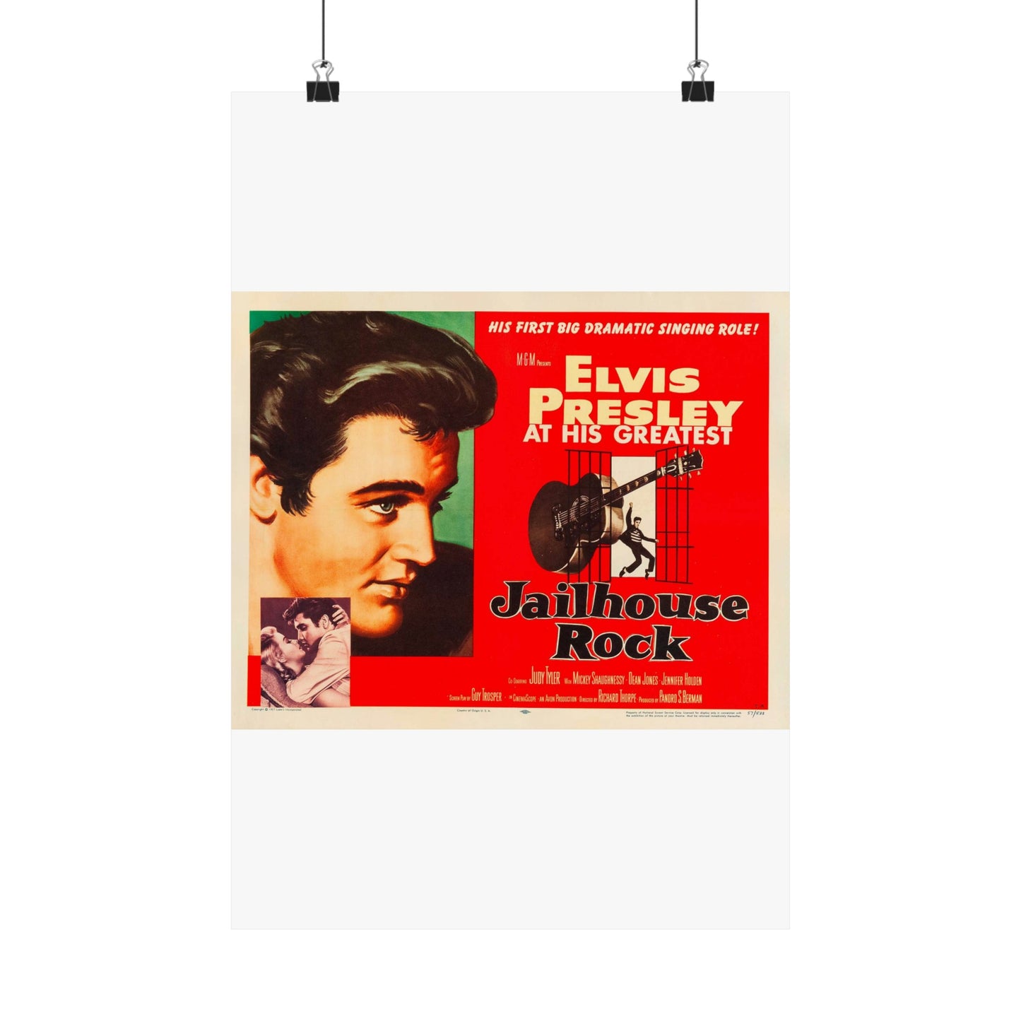 Jailhouse Rock (1957 poster - half-sheet) High Quality Matte Wall Art Poster for Home, Office, Classroom