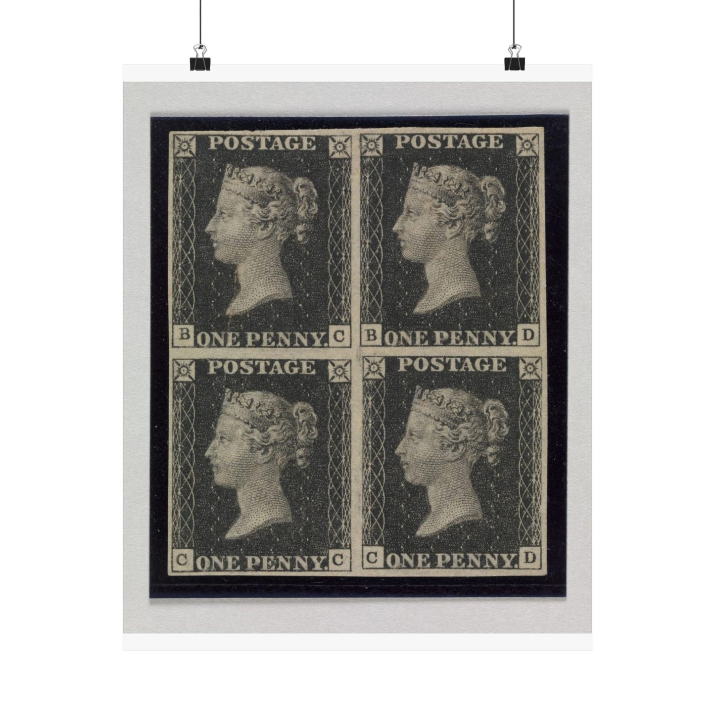 "Penny Black" postage stamps - postal stamp High Quality Matte Wall Art Poster for Home, Office, Classroom