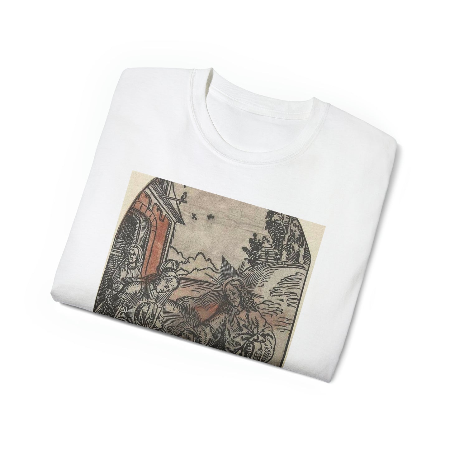 Jacob Cornelisz. van Oostsanen - Christ Taking Leave of His Mother - WGA05270 White T-Shirt Gildan 2000 Cotton Unisex