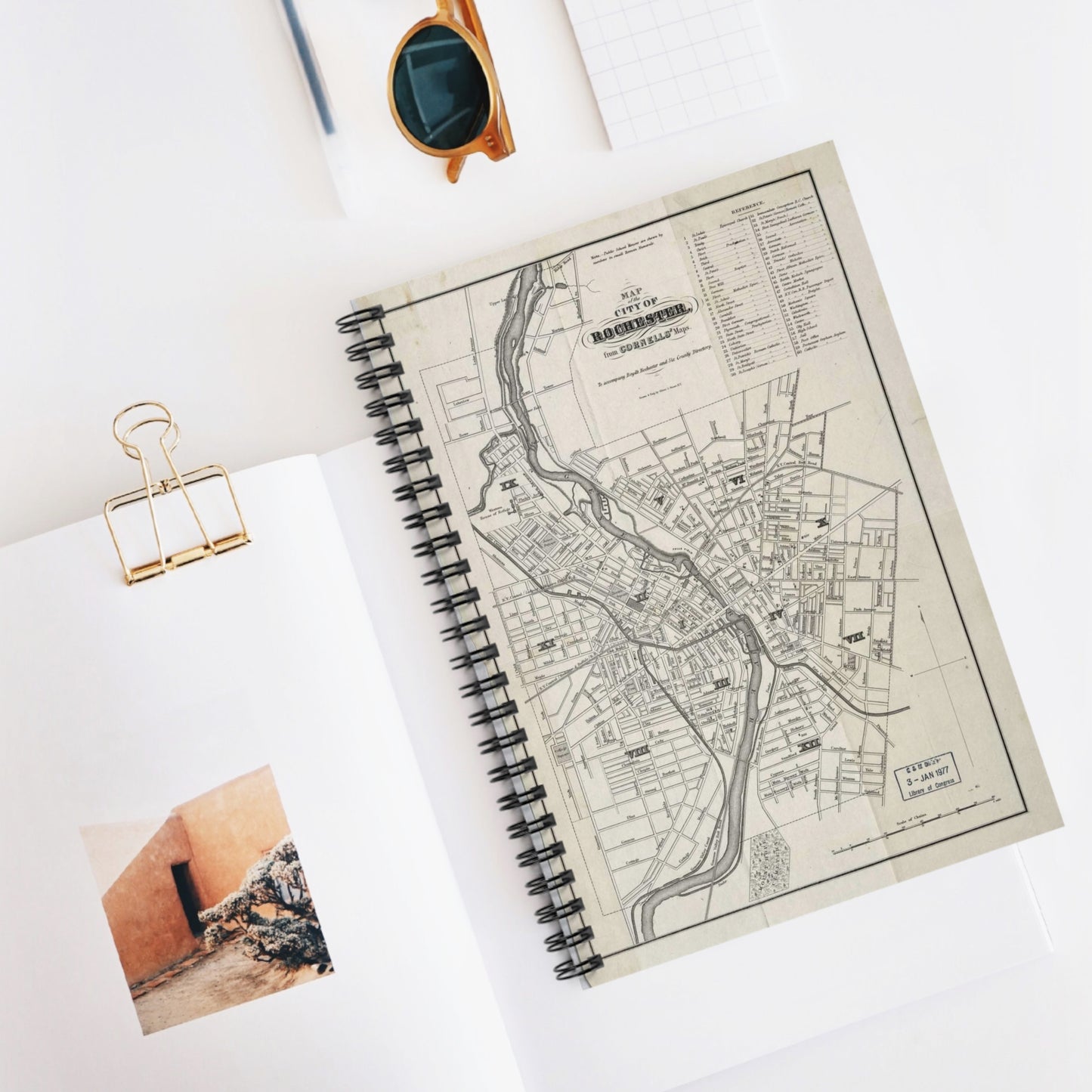 Map of the city of Rochester : from Cornells' Maps : to accompany Boyd's Rochester and six county directory / Spiral Bound Ruled Notebook with Printed Cover