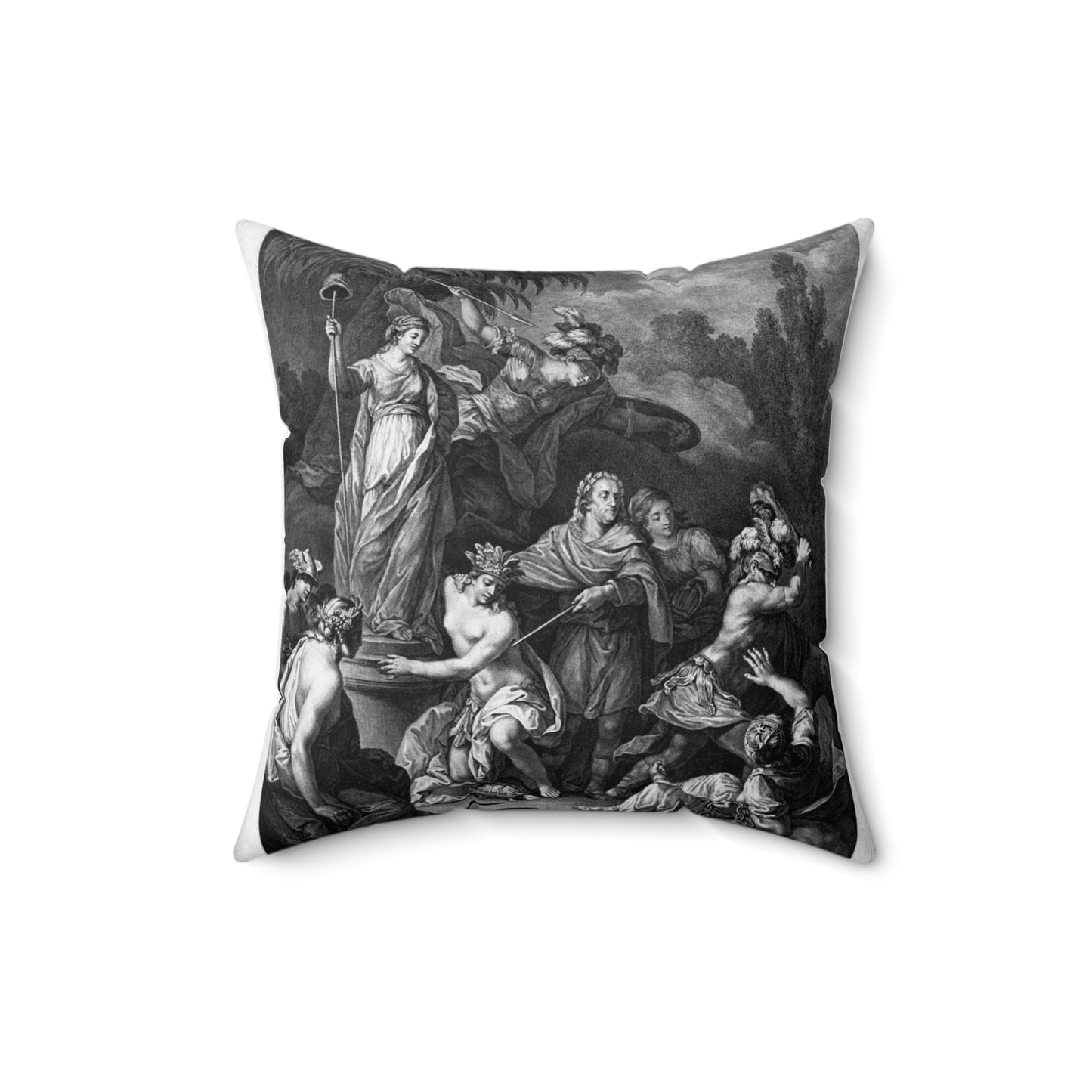 [French Girls in Blue Jeans] - American Embassy, Paris, France, Marshall Plan photogrpaphs Decorative Accent Square Pillow