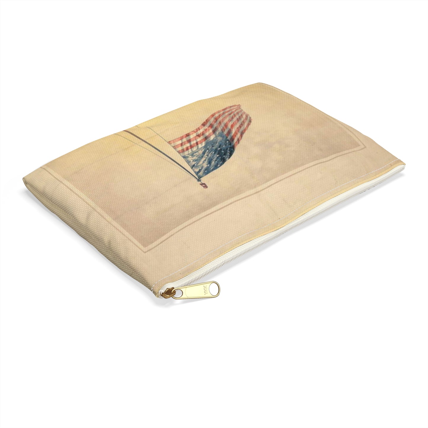 The flag that has waved one hundred years--A scene on the morning of the fourth day of July 1876 / Fabronius ; E.P. & L. Restein's oilchromo, Philadelphia. ; National Chromo Co. pub., Philadelphia. Large Organizer Pouch with Black Zipper