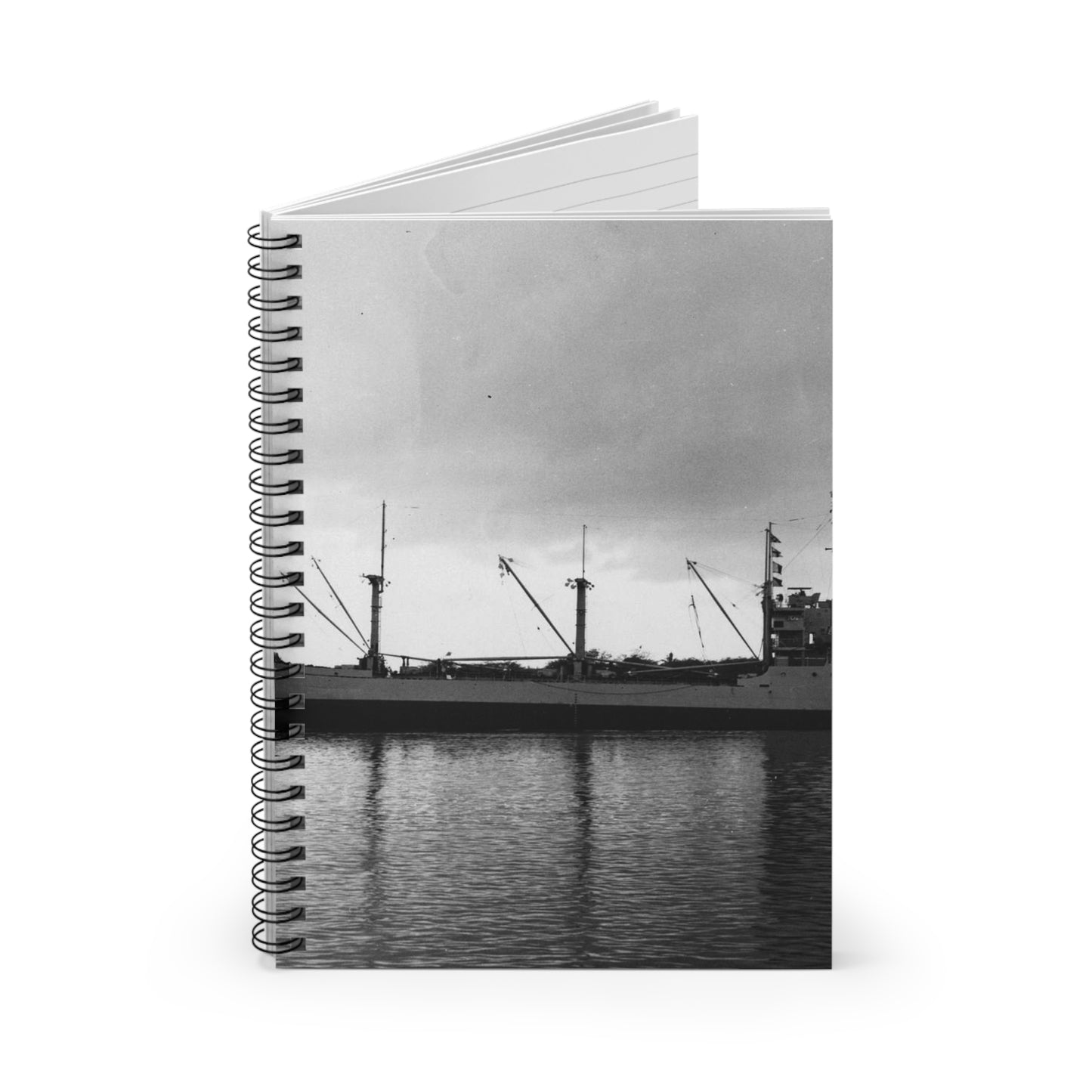 USS Merapi (AF-38) underway on 17 January 1958 (USN 1033595) Spiral Bound Ruled Notebook with Printed Cover