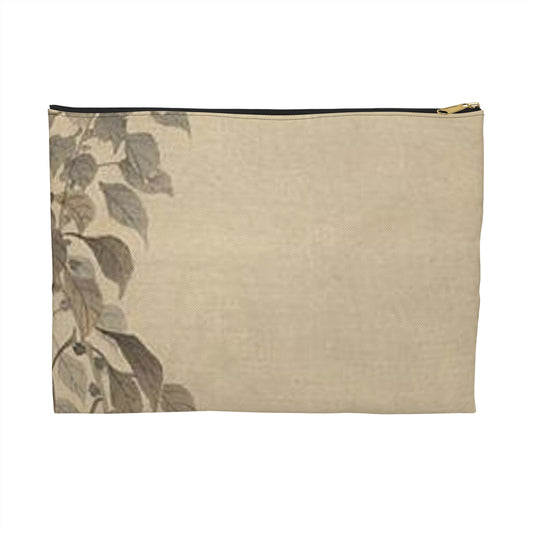Koson - quails, Ohara Koson Large Organizer Pouch with Black Zipper