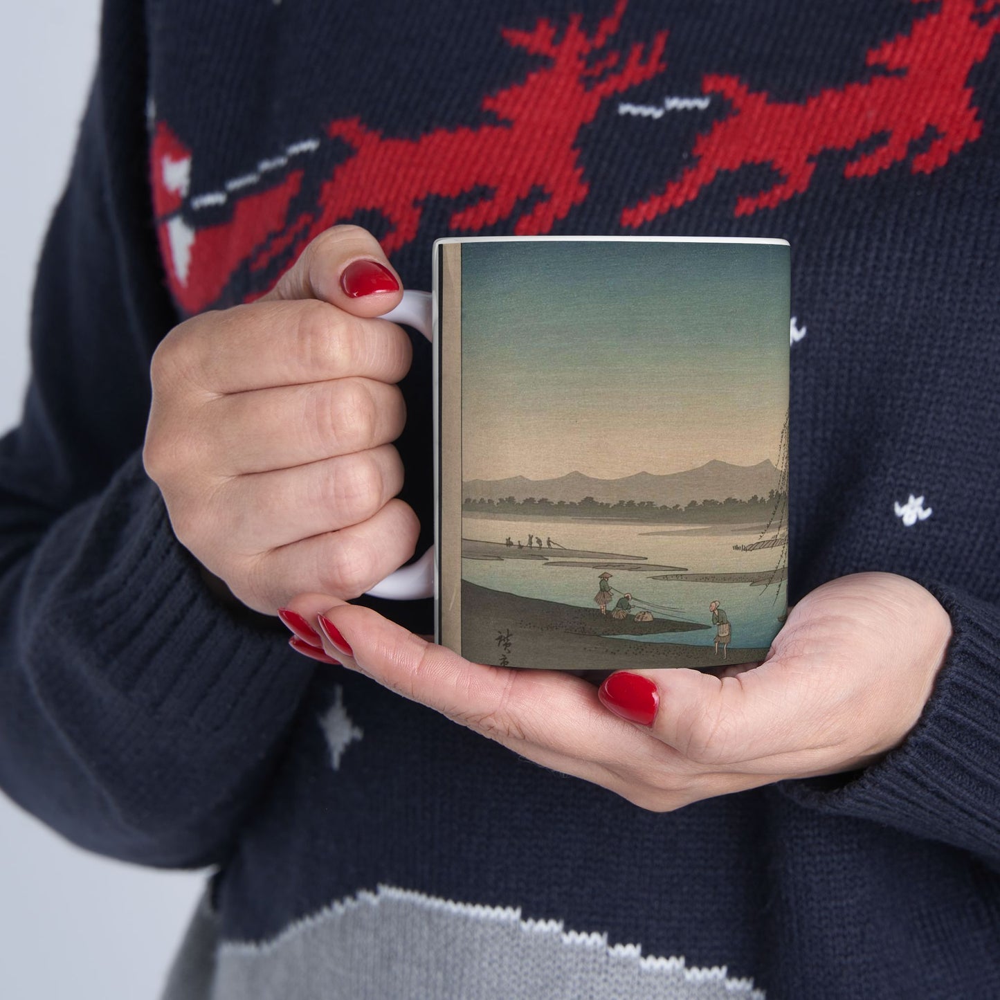 [Fūkeiga], Ando Hiroshige - Public domain portrait drawing  Beautiful Novelty Ceramic Coffee Mug 11oz