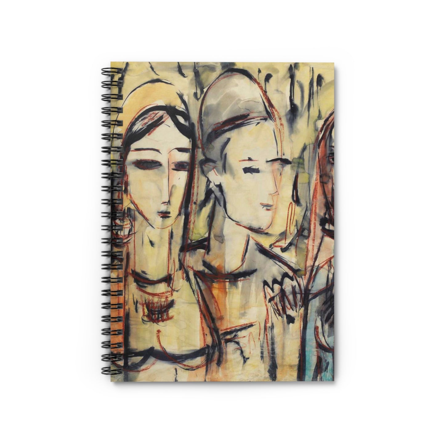 Sans titre - A painting of a group of women standing next to each other Spiral Bound Ruled Notebook with Printed Cover