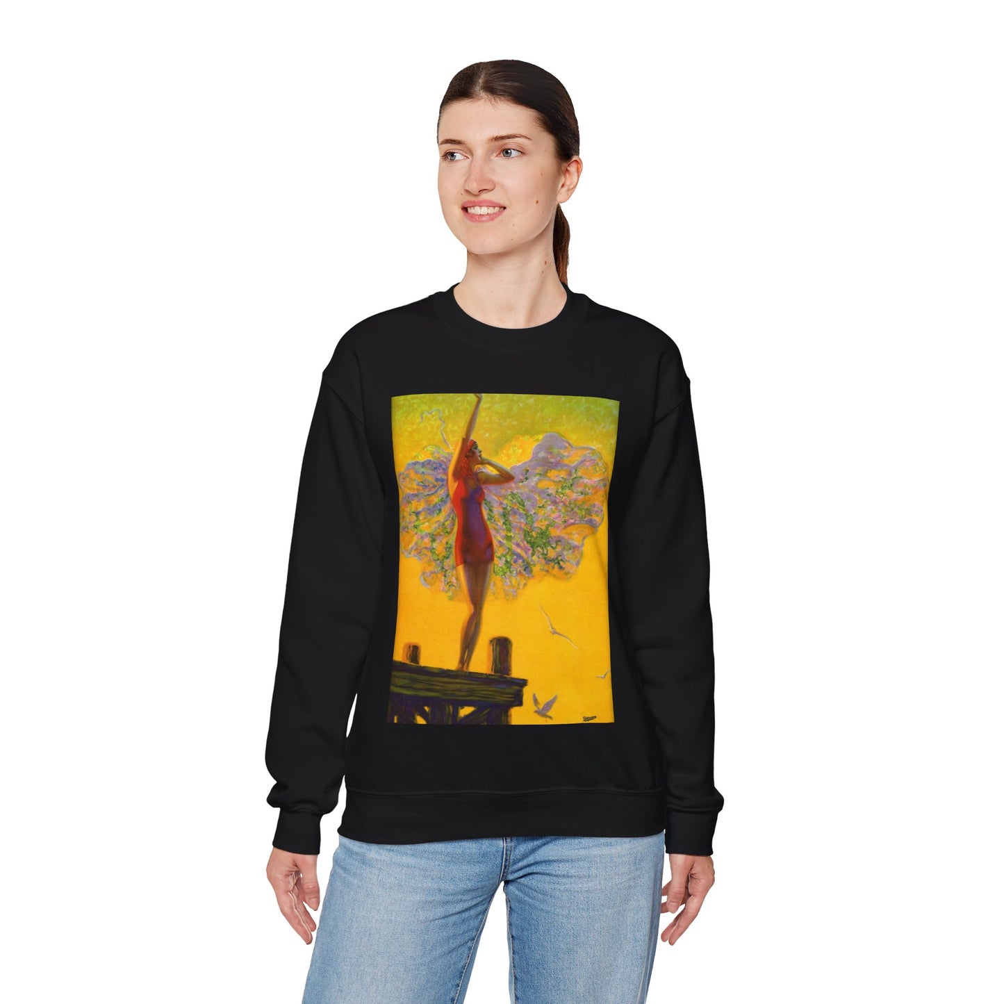 “Golden Glory” by Edward Mason Eggleston, 1929 Black Heavy Blend Adult Crew Neck SweatShirt