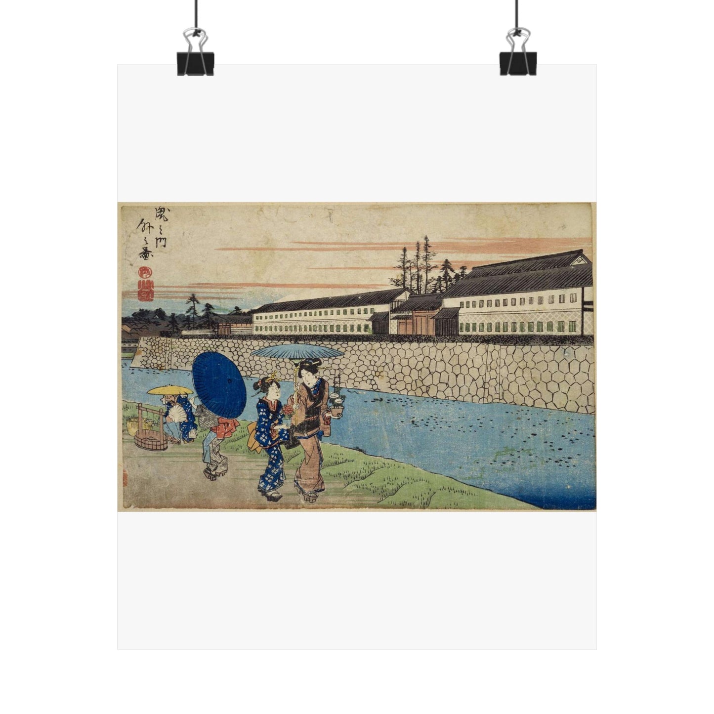 NDL-DC 1308377-Utagawa Hiroshige-江戸勝景 虎之門外之図-crd High Quality Matte Wall Art Poster for Home, Office, Classroom