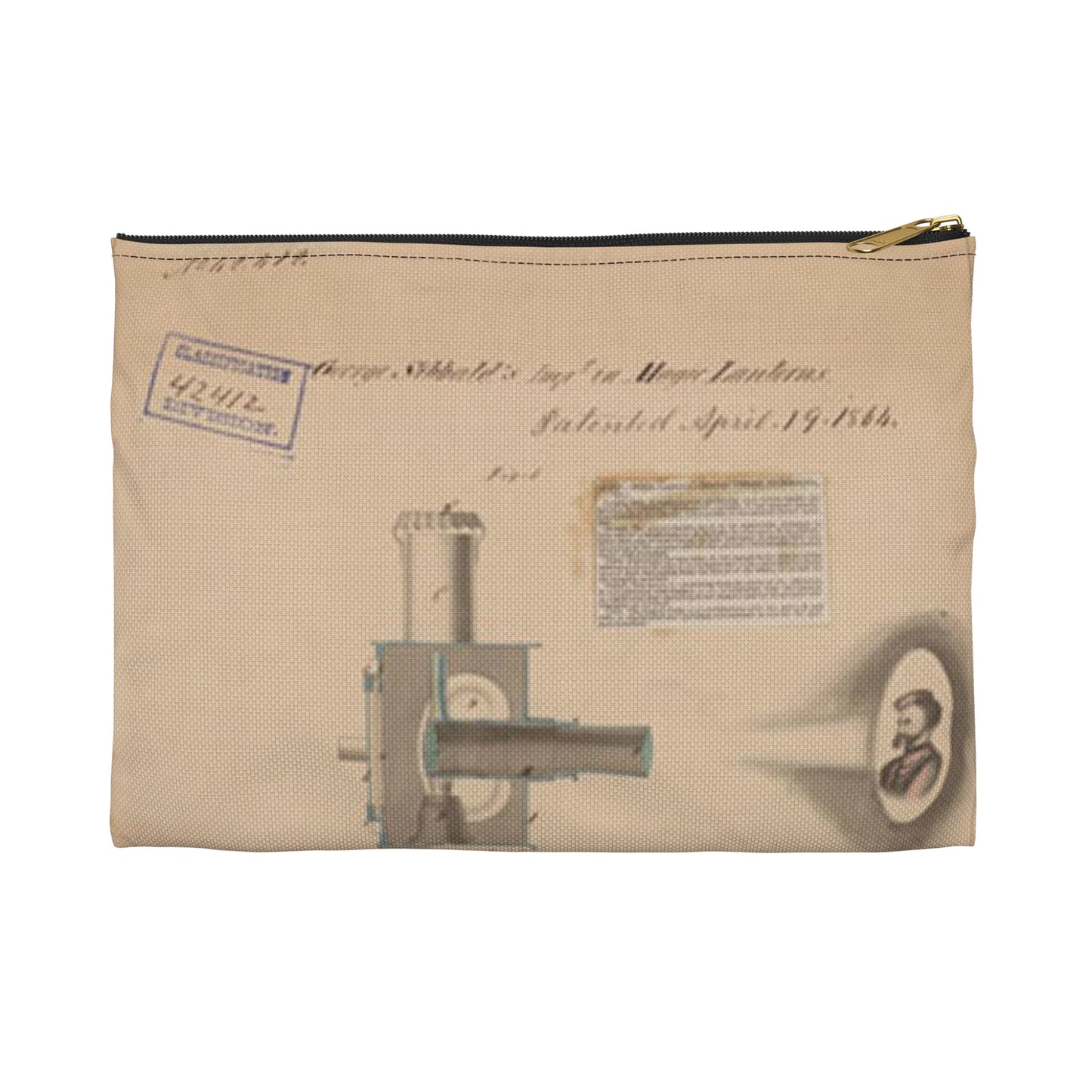 Patent drawing - Drawing of Improvement in Magic Lanterns Public domain  image Large Organizer Pouch with Black Zipper