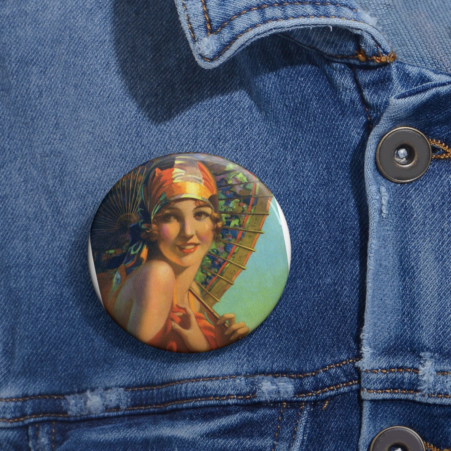 Miss Universe by Edward Mason Eggleston, 1933 Pin Buttons with Crisp Design