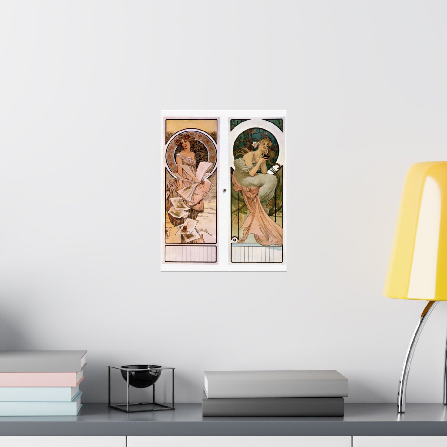 Alfonse Mucha Artworks - Drawing. Public domain image. High Quality Matte Wall Art Poster for Home, Office, Classroom