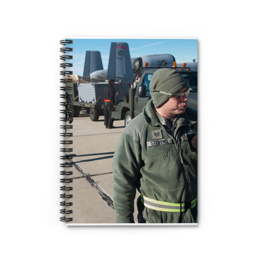Tech. Sgt. Lance Stevens, a members of the 124th Fighter Spiral Bound Ruled Notebook with Printed Cover