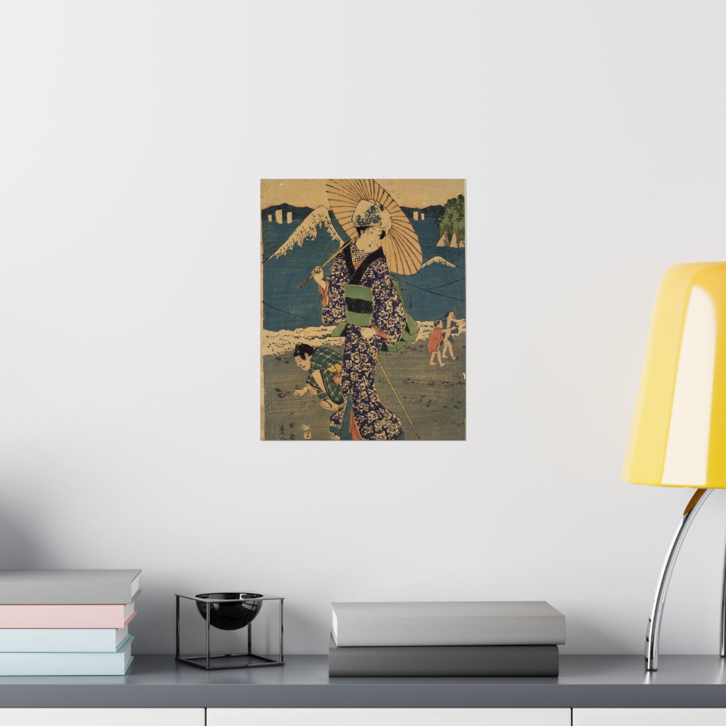 NDL-DC 1301718 03-Utagawa Hiroshige II-相州江のしま詣之図-安政1-crd High Quality Matte Wall Art Poster for Home, Office, Classroom