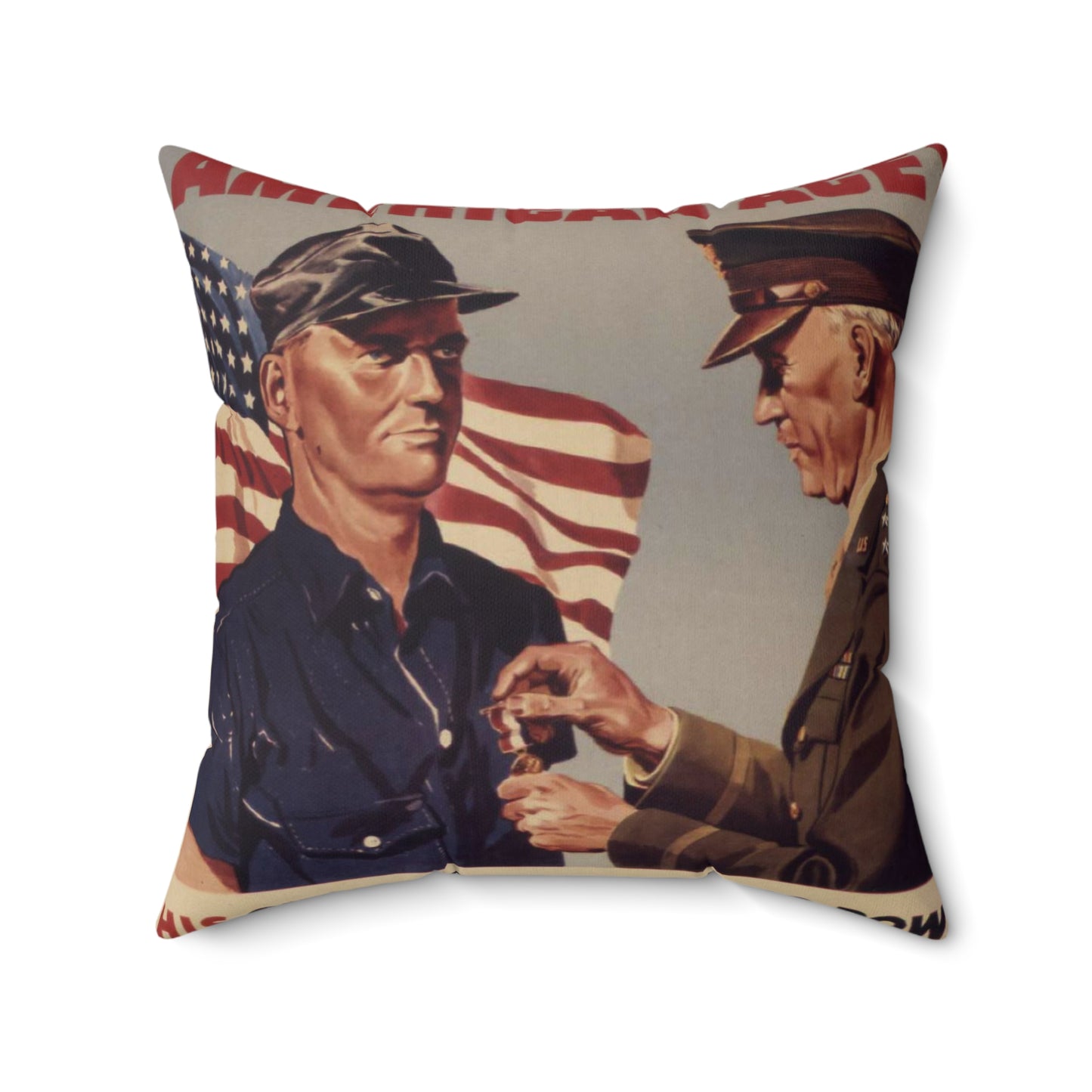 Another American ace^ His guns are shooting down Nazis and Japs right now^ Keep `em firing^ - NARA - 534905 Decorative Accent Square Pillow