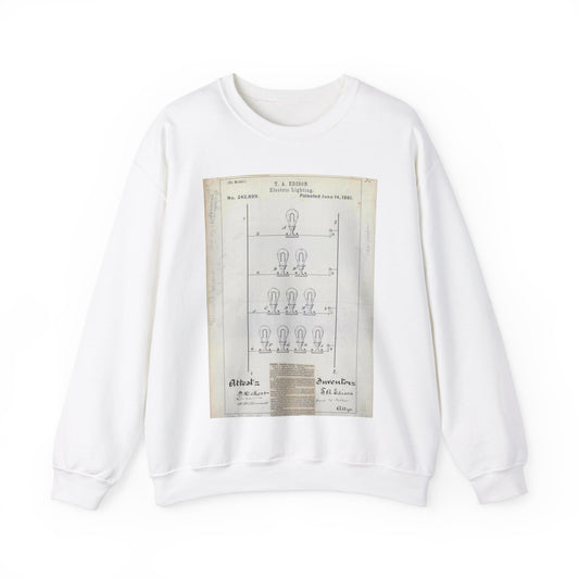 Patent drawing - for T. A. Edison's Electric Lighting Public domain  image White Heavy Blend Adult Crew Neck SweatShirt