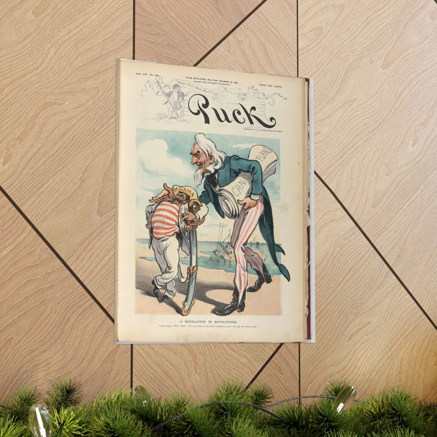 Puck magazine cover - A revelation in revolutions / Kep. High Quality Matte Wall Art Poster for Home, Office, Classroom