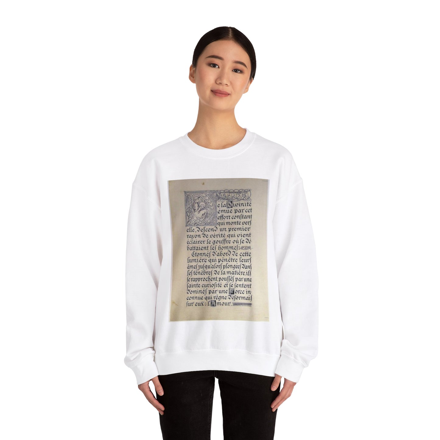 Lepater10 - Alfons Mucha - Public domain dedication image White Heavy Blend Adult Crew Neck SweatShirt