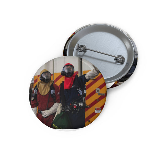 U.S. Navy Damage Controlman 2nd Class Christian Weigart, Pin Buttons with Crisp Design