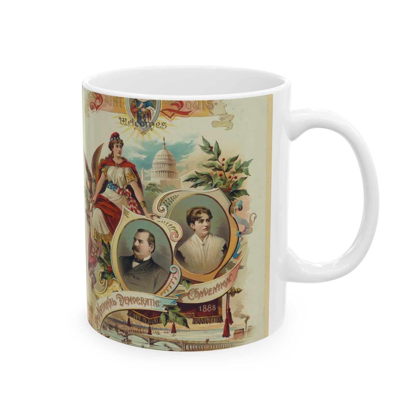 The city of Saint Louis welcomes the National Democratic Convention, 1888 Beautiful Novelty Ceramic Coffee Mug 11oz