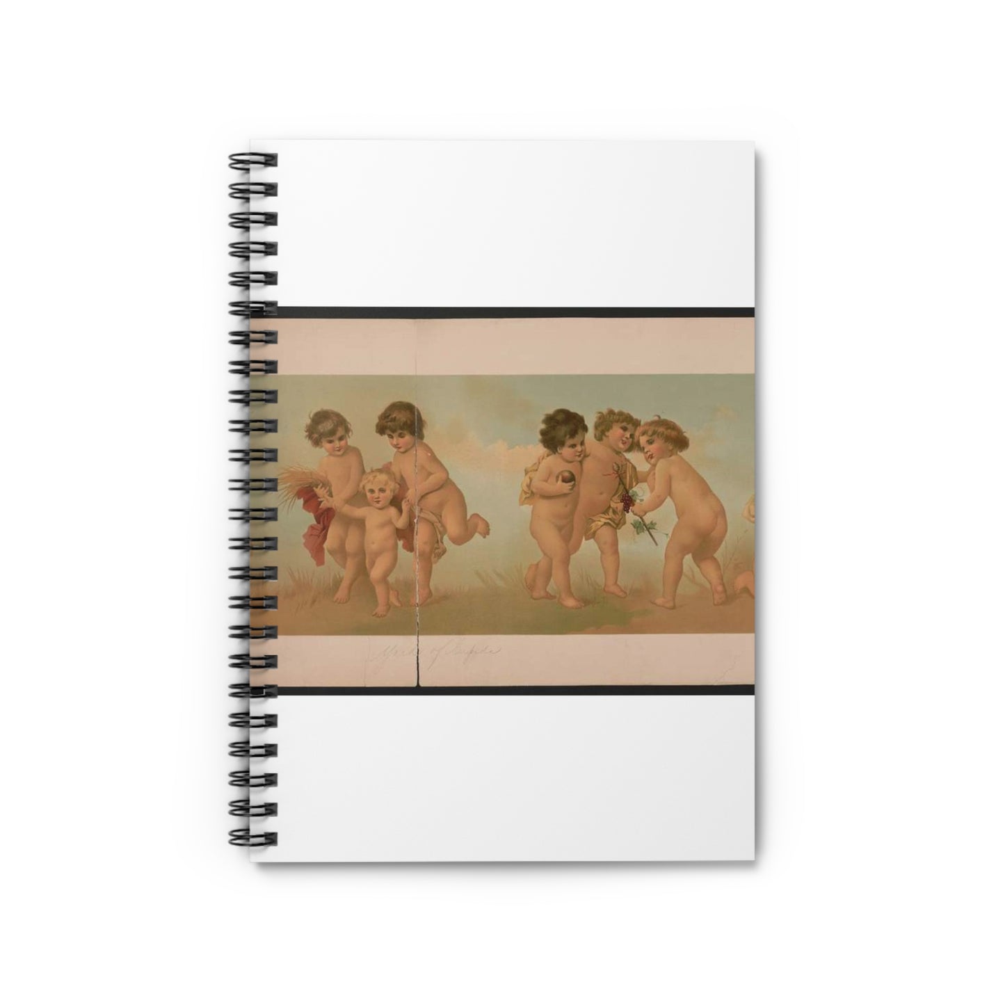 Yard of cupids - Print, Library of Congress collection Spiral Bound Ruled Notebook with Printed Cover