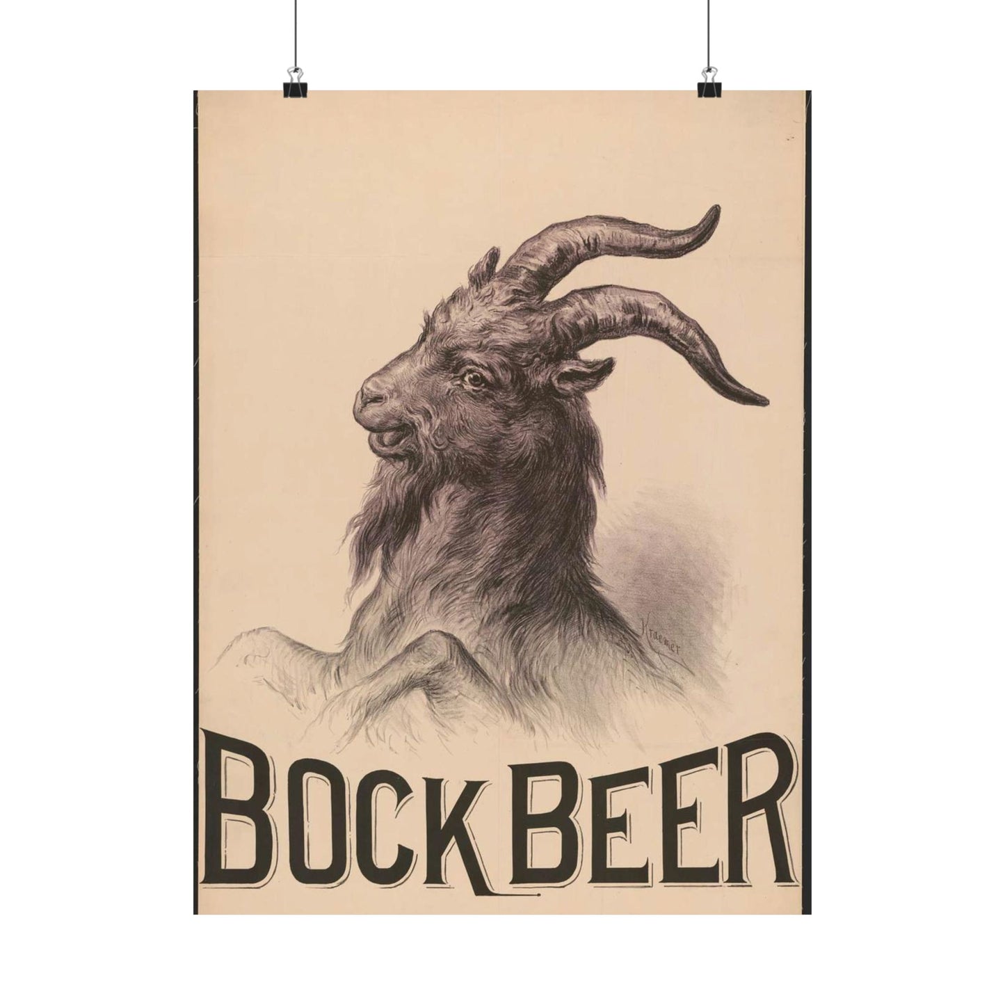 Bock Beer - Print, Library of Congress collection High Quality Matte Wall Art Poster for Home, Office, Classroom