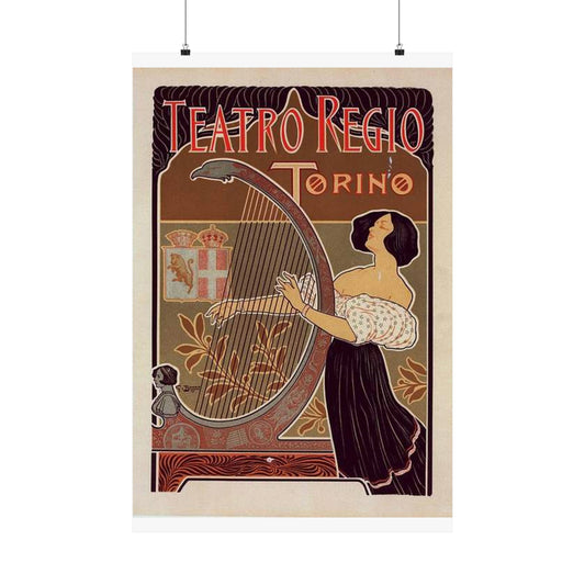 Affiche italienne pour le "Théâtre royal de Turin" High Quality Matte Wall Art Poster for Home, Office, Classroom