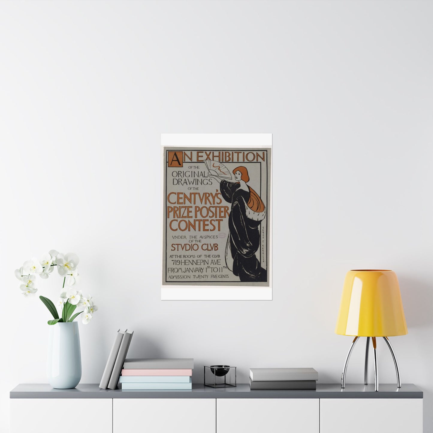 An exhibition of the original drawings of the Century's prize poster contest under the auspices of the Studio Club High Quality Matte Wall Art Poster for Home, Office, Classroom