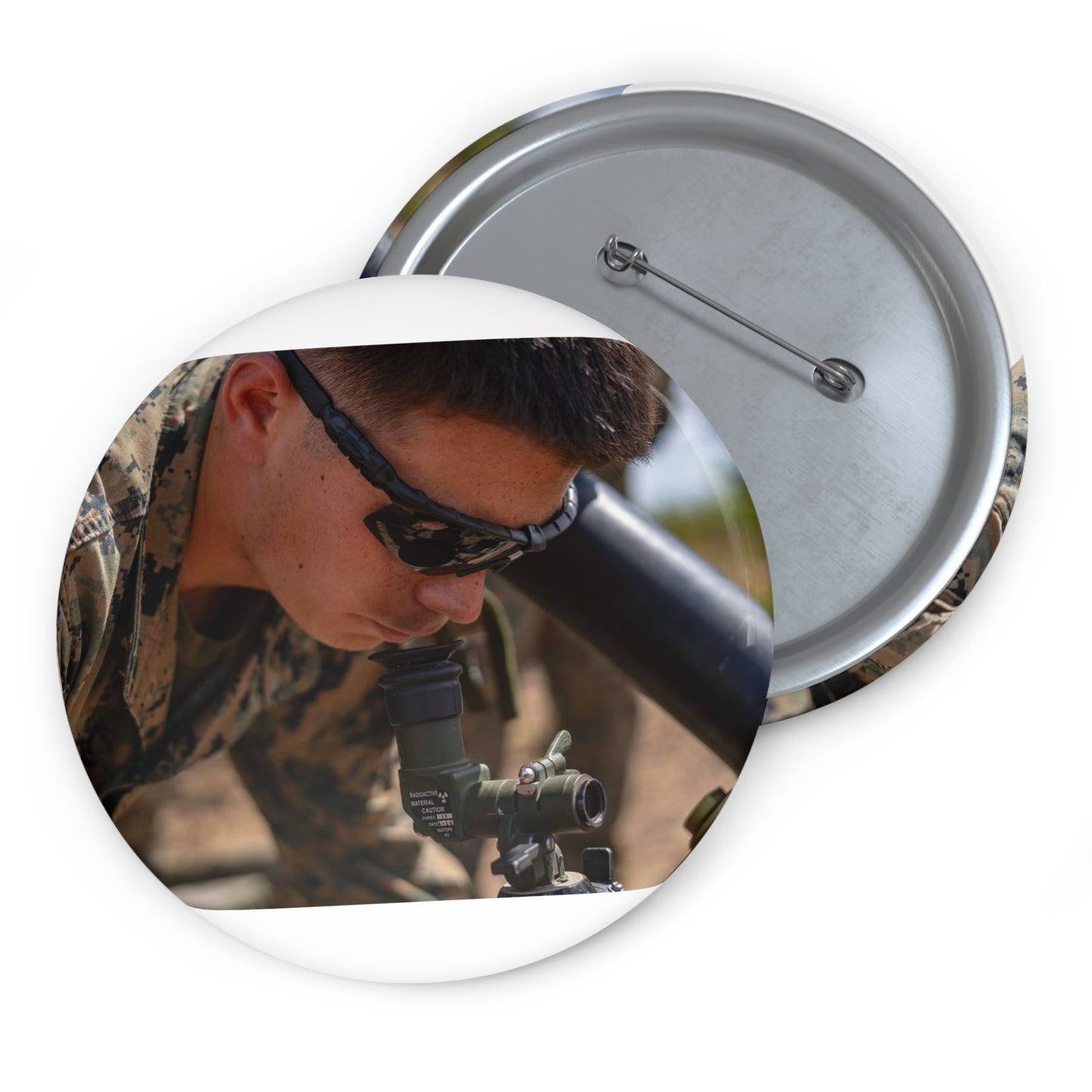 U.S. Marine Corps Lance Cpl. Dillen Griffin with Ground Pin Buttons with Crisp Design