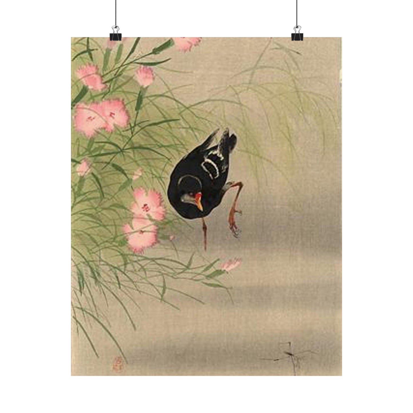 Koson - gallinule-bird-and-water-strider, Ohara Koson High Quality Matte Wall Art Poster for Home, Office, Classroom