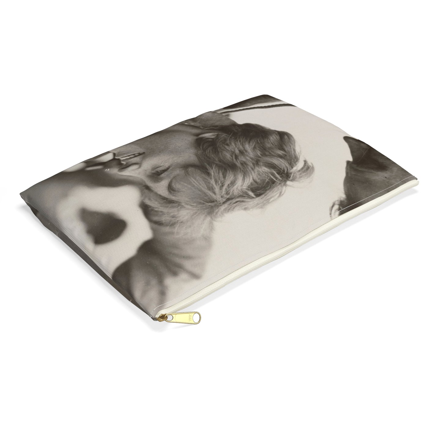 Amelia Earhart Deep Sea Diving off Block Island Large Organizer Pouch with Black Zipper