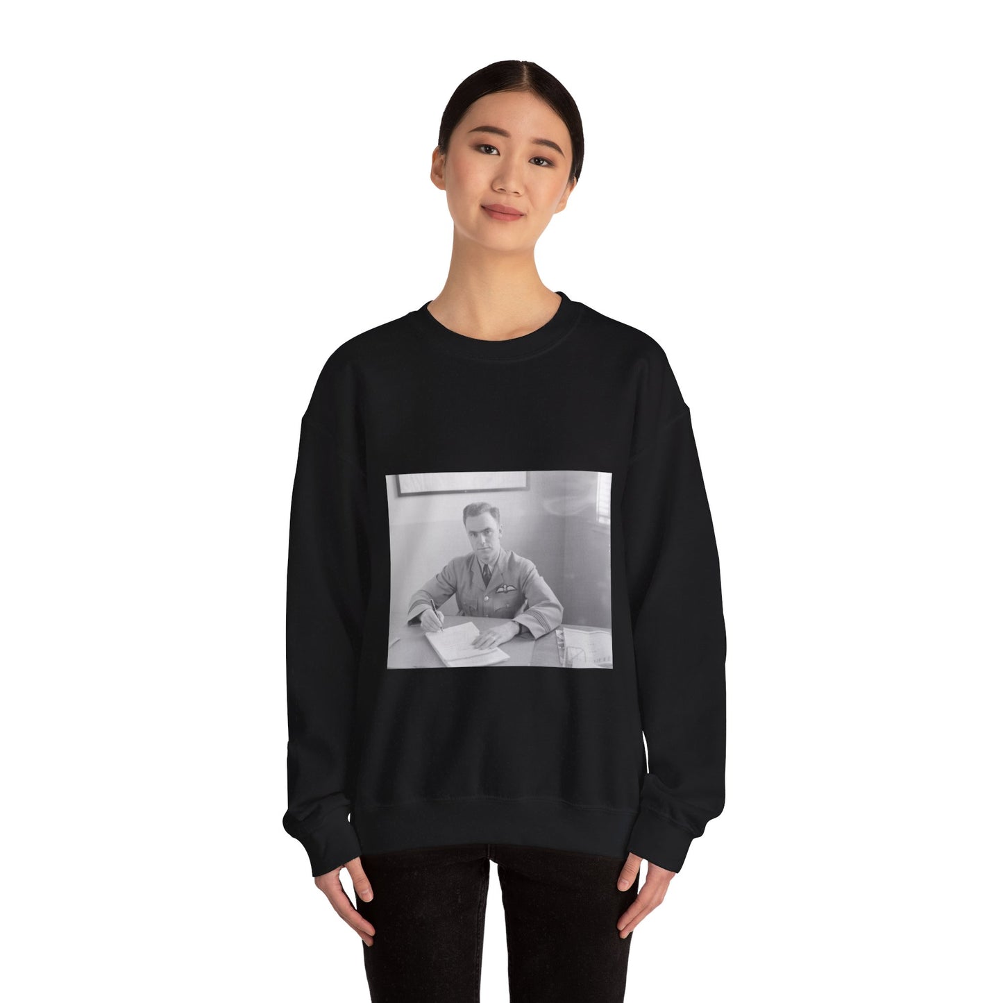 Unidentified Man, about 1940-1944 Black Heavy Blend Adult Crew Neck SweatShirt