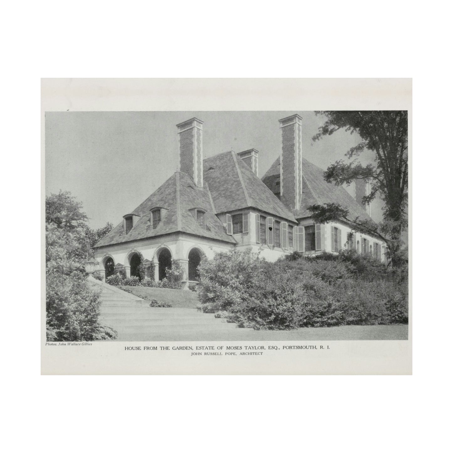 House from the Garden, Estate of Moses Taylor, Esq., Portsmouth, R.I. Matte Horizontal Posters