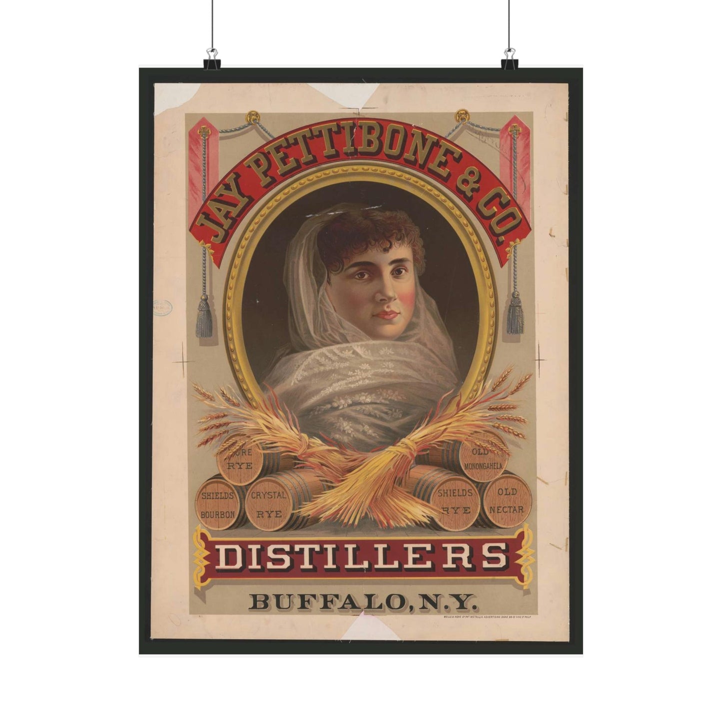 Jay Pettibone & Co., distillers, Buffalo, N.Y High Quality Matte Wall Art Poster for Home, Office, Classroom