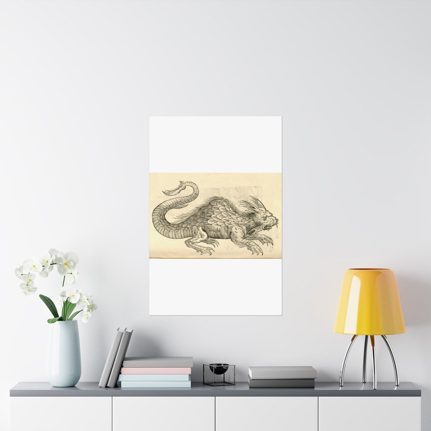 Orobonis Piscis effigies - Public domain portrait drawing  High Quality Matte Wall Art Poster for Home, Office, Classroom