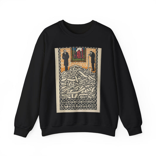 Gespräch eines Redakheurs mit einem Staatsmann Editor's Conservation with a Statesman) Black Heavy Blend Adult Crew Neck SweatShirt