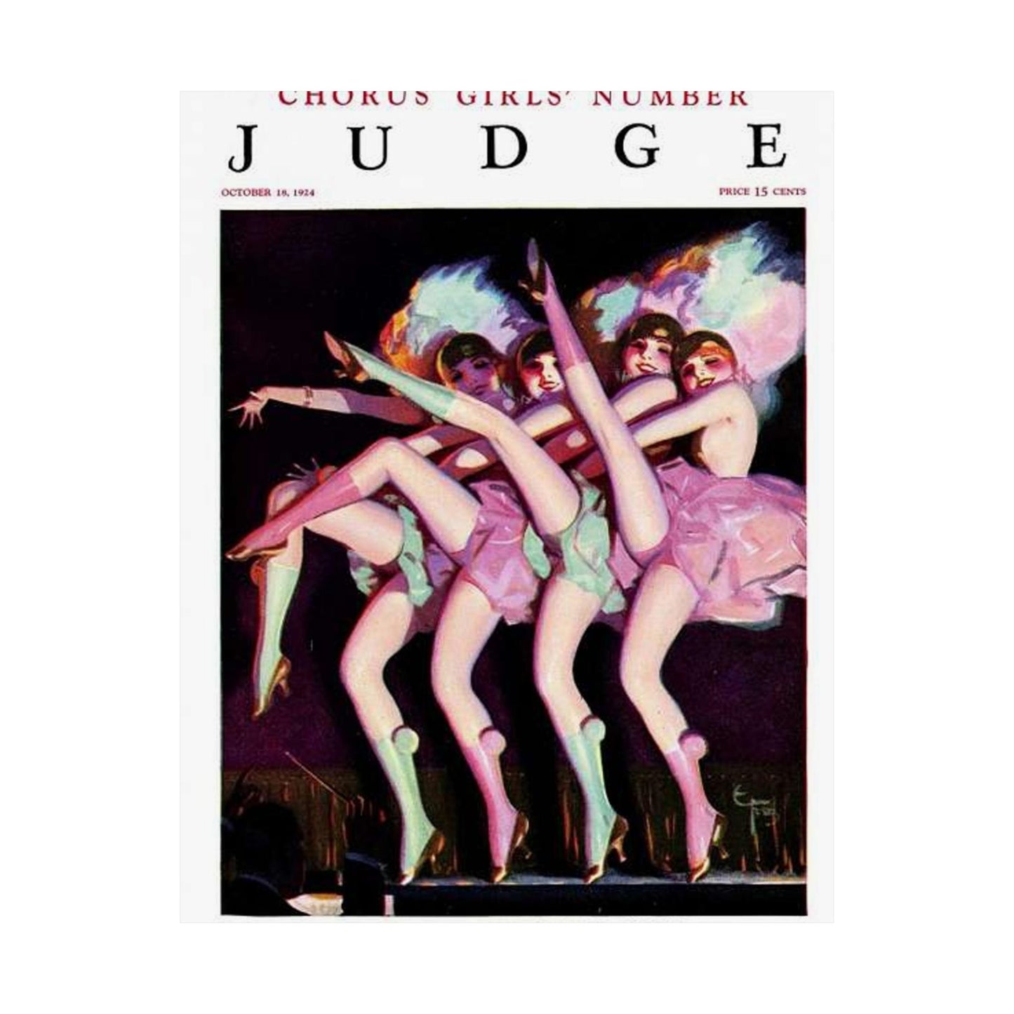 JudgeMagazine18Oct1924 - Art Deco public domain image High Quality Matte Wall Art Poster for Home, Office, Classroom