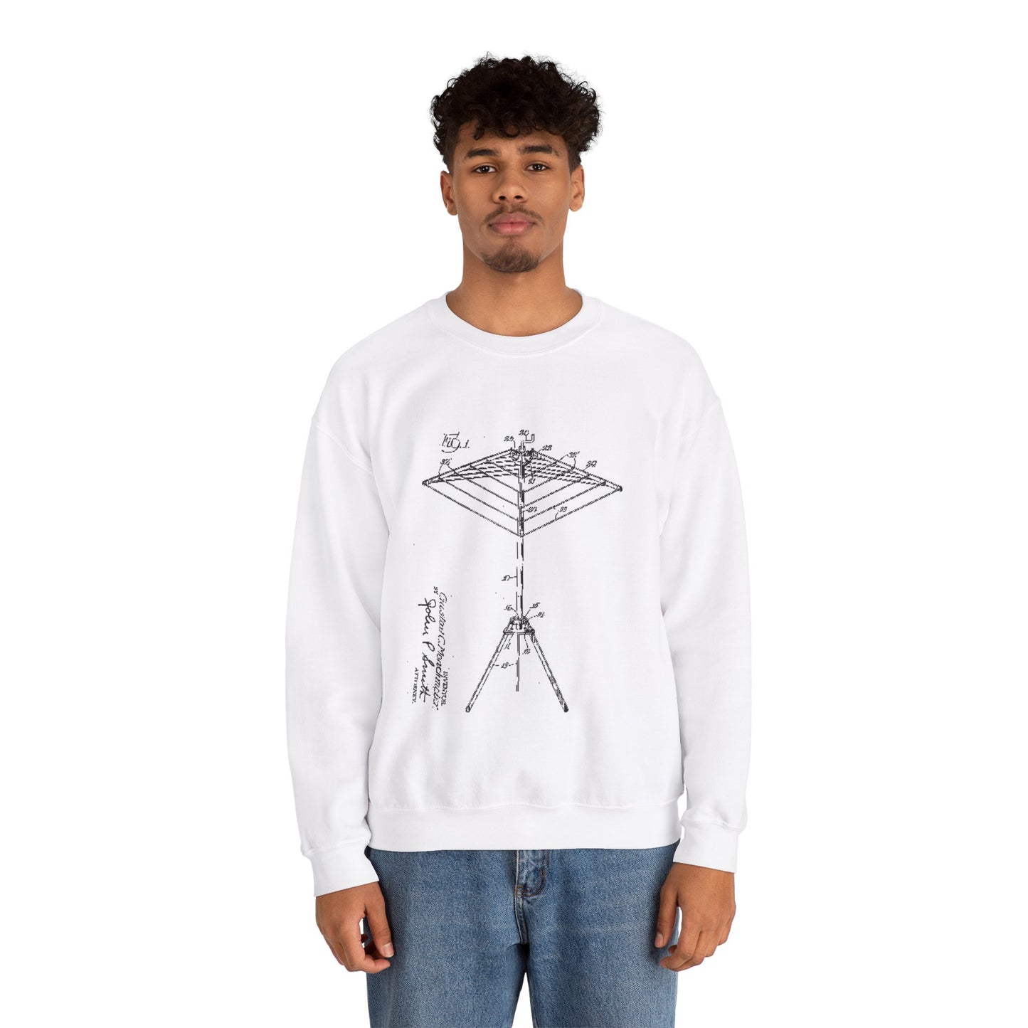 Patent drawing - Clothes dryer Public domain  image White Heavy Blend Adult Crew Neck SweatShirt