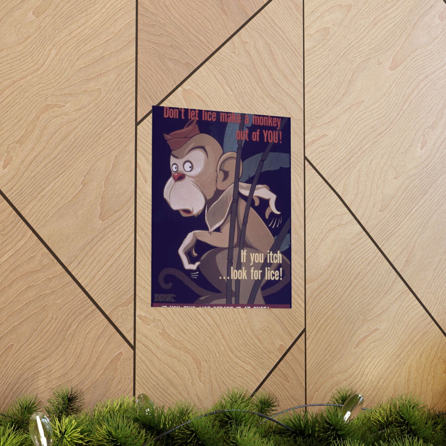 "Don't Let Lice Make a Monkey out of You^ If You Itch...Look for Lice^ If You Find Lice Report it at Once" - NARA - 514159 High Quality Matte Wall Art Poster for Home, Office, Classroom