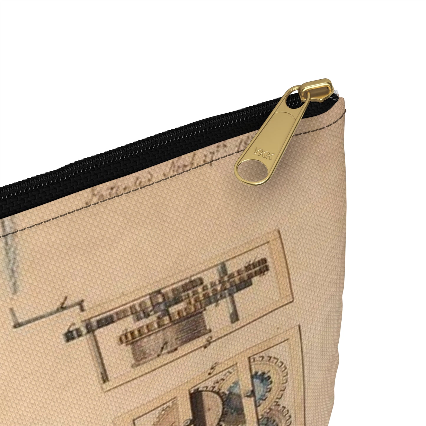 Patent drawing - Drawing of Fan Moved by Mechanism Public domain  image Large Organizer Pouch with Black Zipper