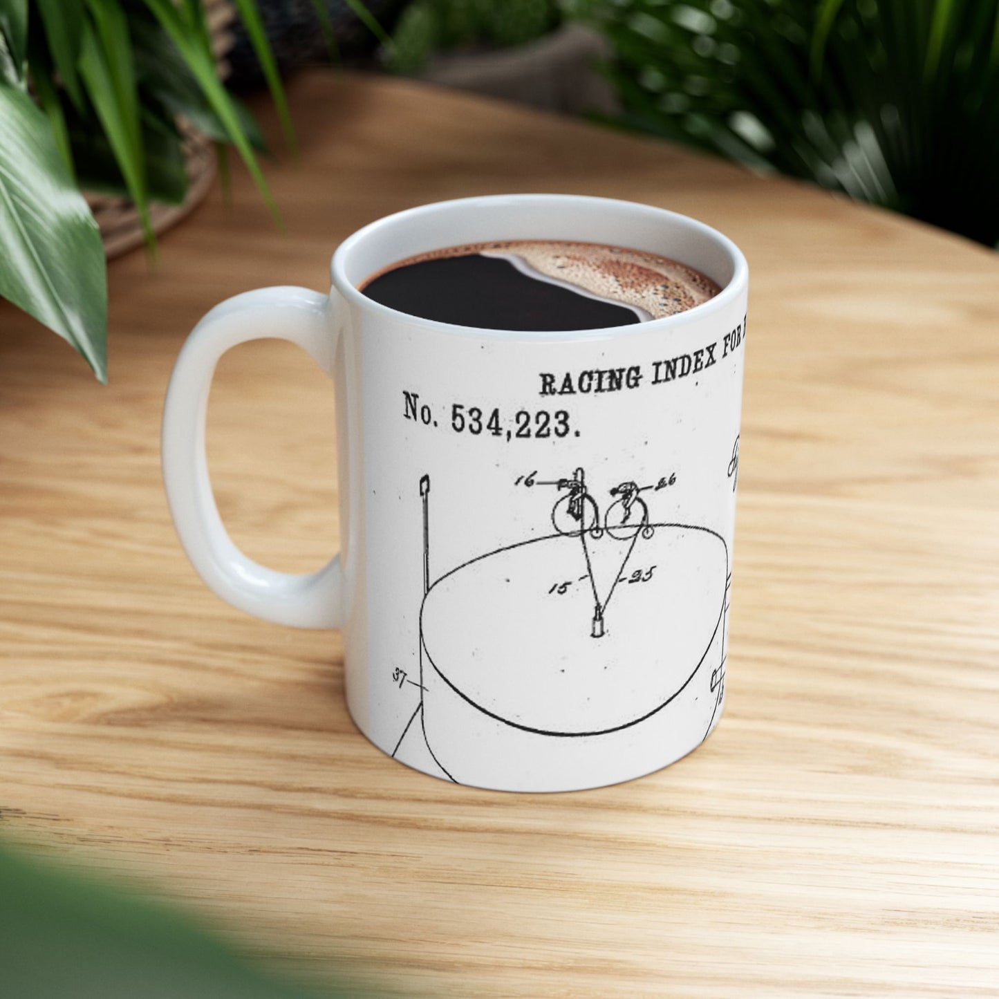 Patent drawing - RacingBikesPatent Public domain  image Beautiful Novelty Ceramic Coffee Mug 11oz